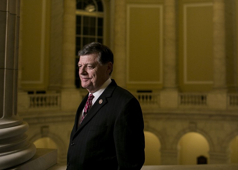 Representative Tom Cole waits for an interview at the U.S. Capitol, Oct. 10, 2013.