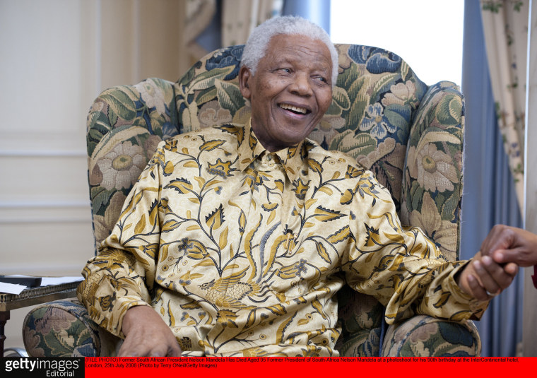 Former South African President Nelson Mandela at a photo shoot for his 90th birthday at the InterContinental hotel, London, July 25th 2008.