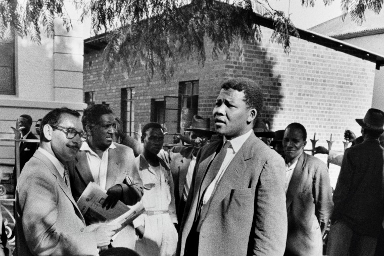 Nelson Mandela, then acting as a defense lawyer, during the Treason Trial in Johannesburg, South Africa, 1961.