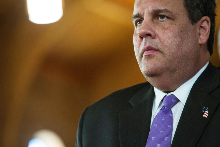 New Jersey Governor Chris Christie attends a statewide prayer service in Newark, N.J., Oct. 29, 2013.