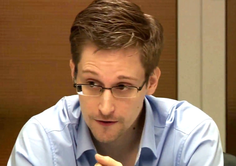 Edward Snowden during a meeting with German Green Party MP Hans-Christian Stroebele (not pictured) regarding being a witness for a possible investigation into NSA spying in Germany, on Oct. 31, 2013 in Moscow, Russia.