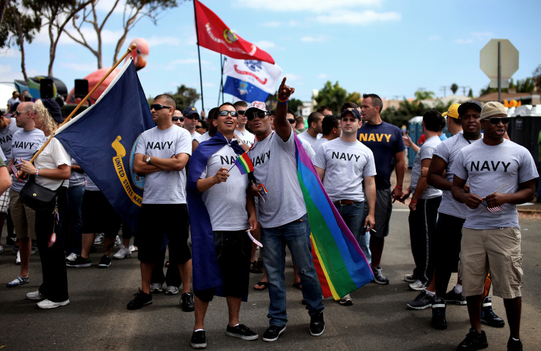 Active Duty Military Members March In San Diego's Gay Pride Parade