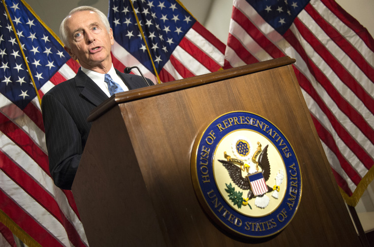 Kentucky Governor Steve Beshear speaks during a press conference on Capitol Hill in Washington, DC, Dec. 5, 2013.