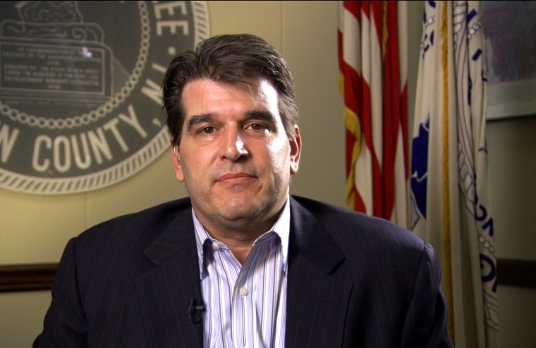 Fort Lee Mayor Mark Sokolich appearing in an interview on \"All In\"