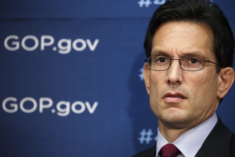 House Majority Leader Eric Cantor of Va., and GOP leaders face reporters, on Capitol Hill in Washington, Tuesday, Jan. 14, 2014.