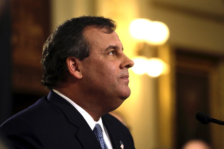 New Jersey Gov. Chris Christie arrives to deliver his State Of The State address, Jan. 14, 2014, at the Statehouse in Trenton, N.J.