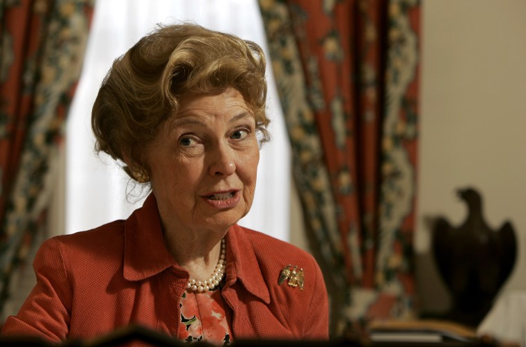 Phyllis Schlafly speaks during an interview in her office Wednesday, March 7, 2007 in Clayton, Mo.