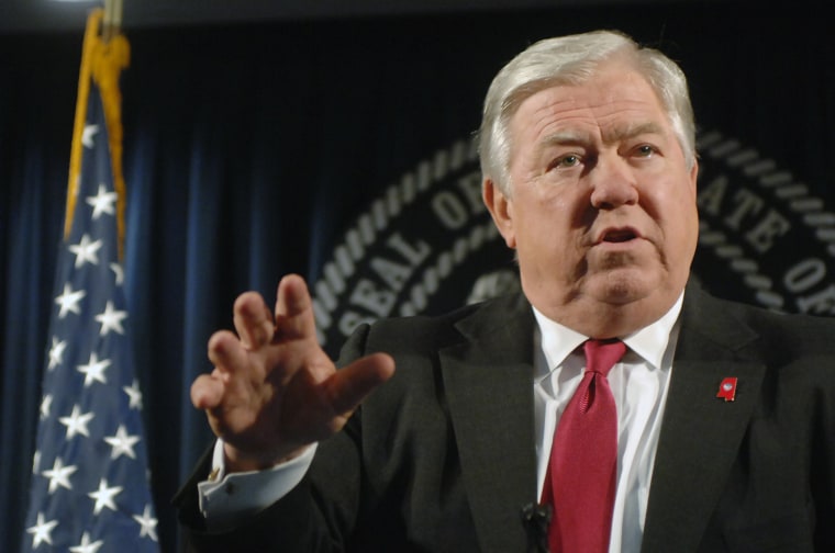 Former Mississippi Gov. Haley Barbour during a press conference at the Walter Sillers State Office Building in Jackson., Miss., Monday, Nov. 15, 2010.