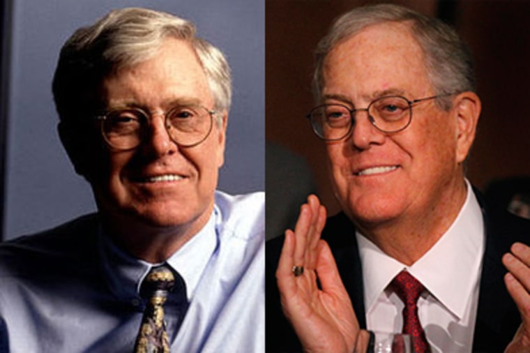 The Koch brothers, Charles (left) and David (right) of Koch Industries