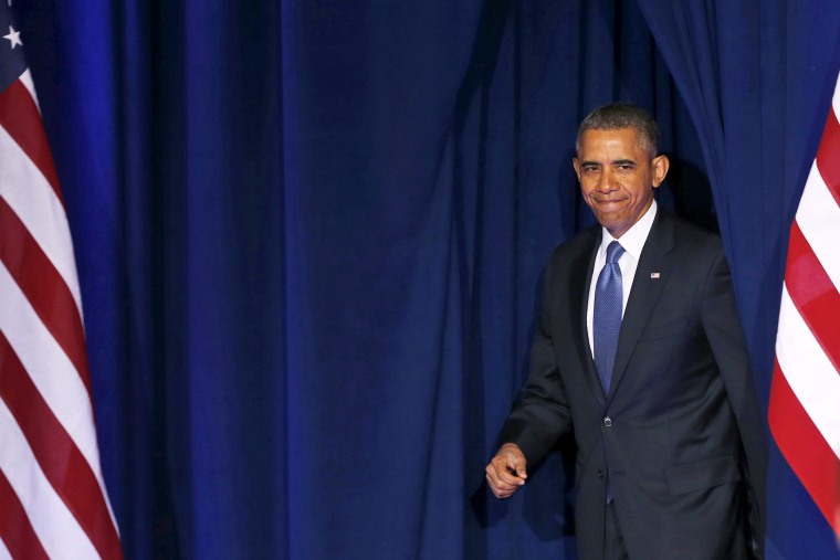 Barack Obama arrives to speak about NSA surveillance, Jan. 17, 2014.