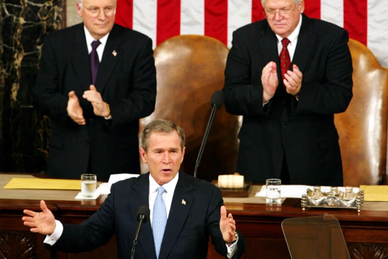 President Bush delivers his State of the Union address, Jan. 29, 2002.