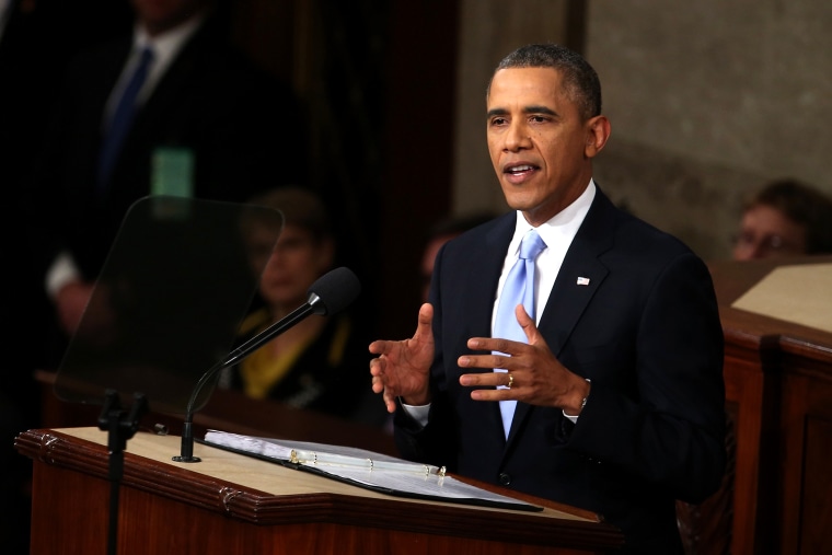 U.S. President Barack Obama delivers the State of the Union address to a joint session of Congress in the House Chamber at the U.S. Capitol on Jan. 28, 2014 in Washington, DC.