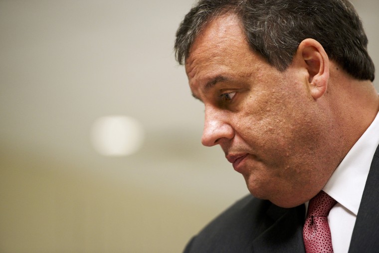 Chris Christie meets students at Dudley Family School in Camden, New Jersey, Jan. 23, 2014.