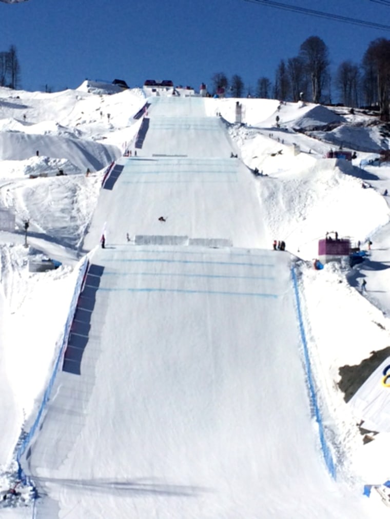 A view of the slopestyle course for the Sochi Winter Olympics.