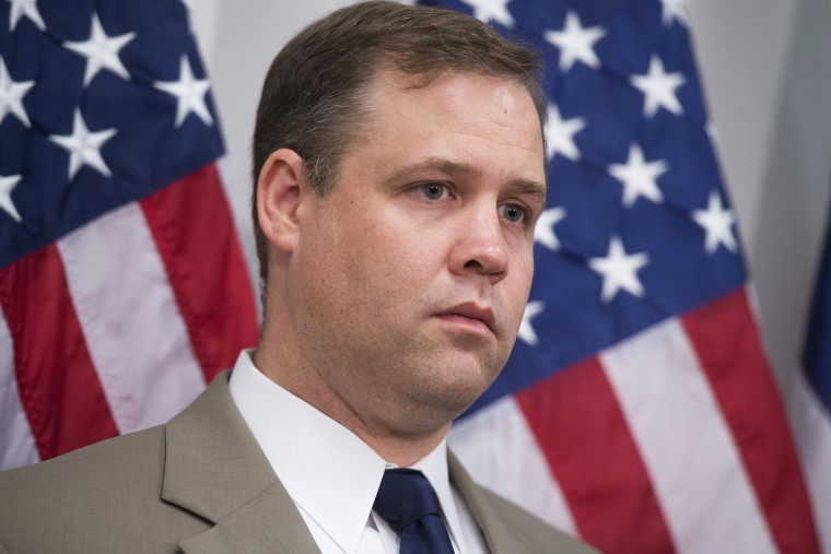 Rep. Jim Bridenstine attends a news conference in Oklahoma, May 21, 2013.
