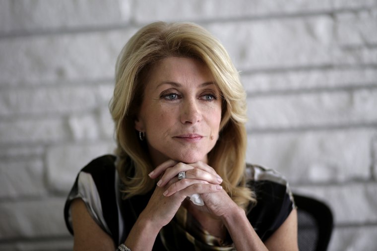 Democratic candidate for Texas governor Wendy Davis takes part in a interview,  Jan. 21, 2014, in Austin, Texas.
