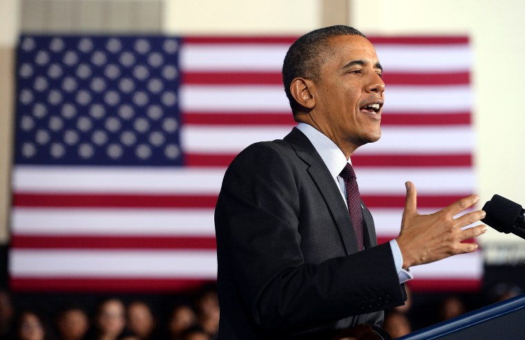 President Barack Obama speaks at an event, Feb. 4, 2014, in Adelphi, Md.