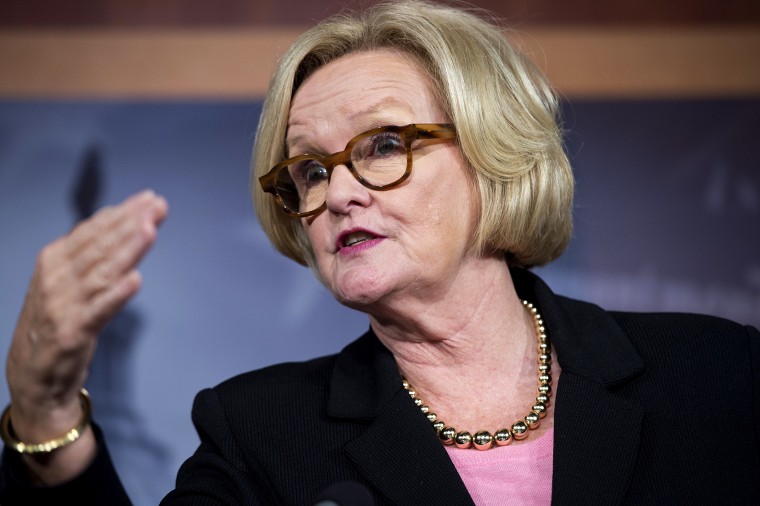 Sen. Claire McCaskill, D-Mo., during a news conference, Nov. 14, 2013, in Washington D.C.