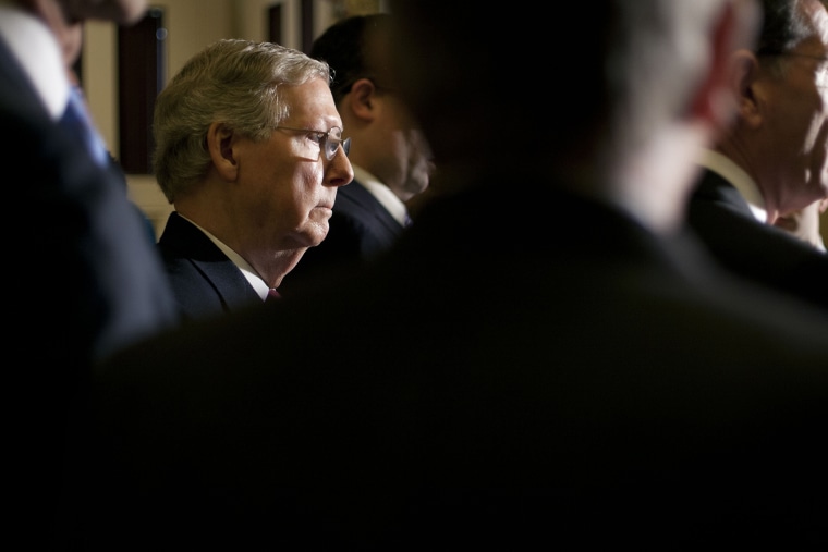 Senate Minority Leader Mitch McConnell (R-KY). on Capitol Hill in Washington, Jan. 28, 2014.