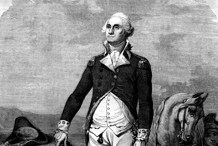 Engraving of George Washington, First President of the United States of America.