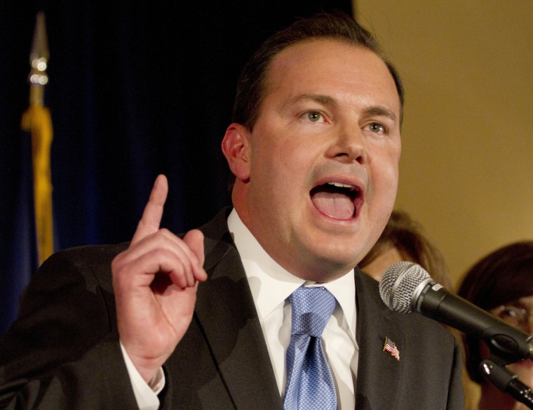 Republican Mike Lee in Salt Lake City on Tuesday, Nov. 2, 2010.