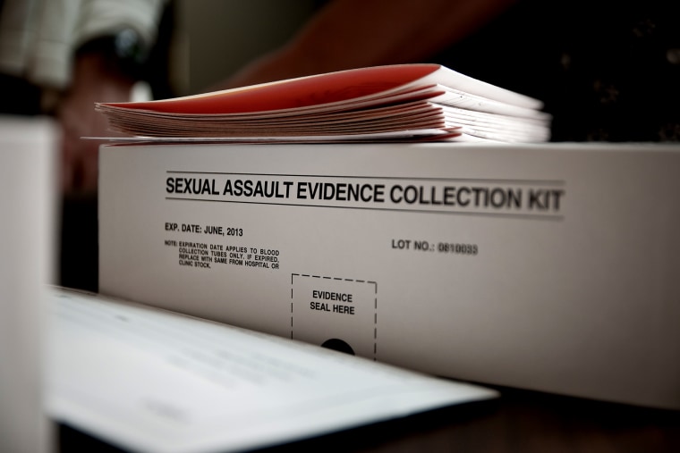 A sexual assault evidence collection kit at St. David's Medical Center in Austin TX.