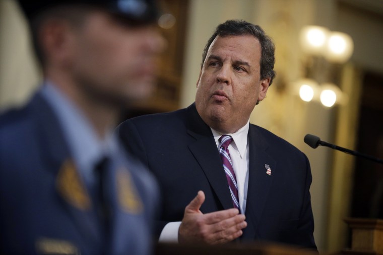 New Jersey Gov. Chris Christie delivers his budget address at the Statehouse in Trenton, N.J., Feb. 25, 2014.
