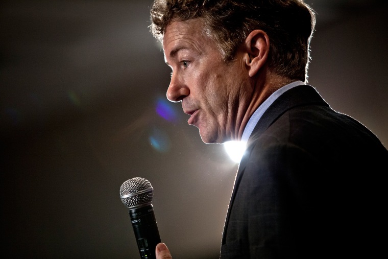Sen. Rand Paul (R-Ky.) speaks at the Lincoln Day Dinner in Cedar Rapids, Iowa, May 10, 2013.