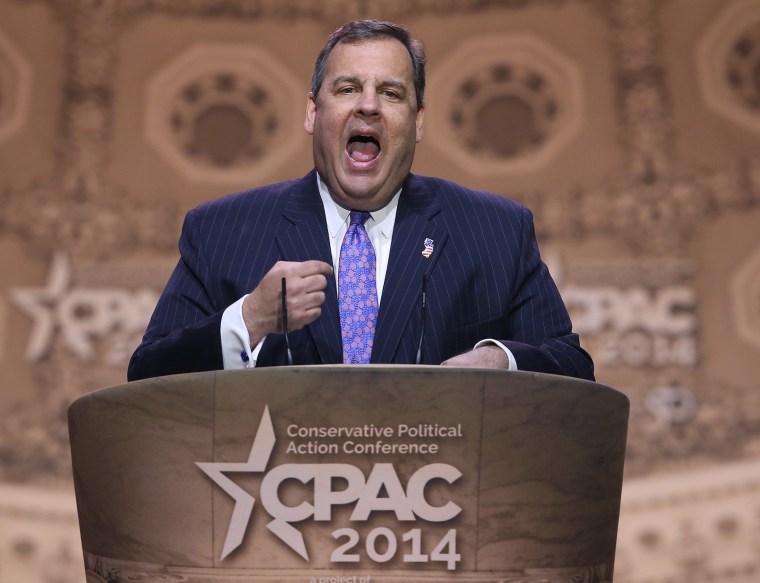 Gov. Chris Christie (R-NJ) speaks at the CPAC Conference, on March 6, 2014 in National Harbor, Maryland.