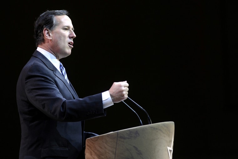 Former Sen. Rick Santorum, R-Pa., speaks at the Conservative Political Action Conference, March 7, 2014, in National Harbor, Md.