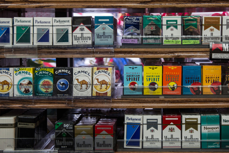 Cigarettes are displayed on Oct. 31, 2013 in New York City.