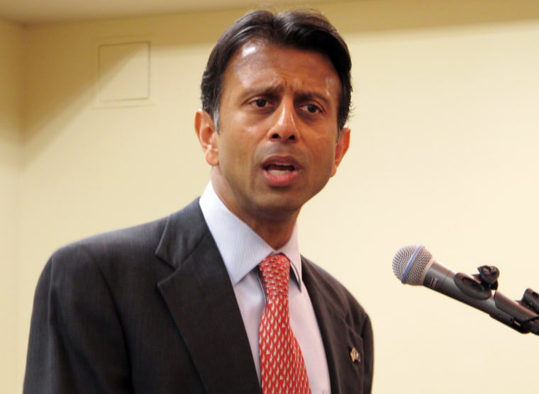 Gov. Bobby Jindal speaks at a meeting of the Baton Rouge Press Club on Wednesday, Jan. 8, 2014, in Baton Rouge, La.