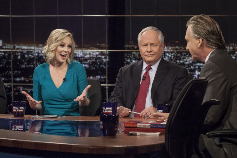 Bill Kristol during \"Real Time With Bill Maher,\" in Los Angeles Friday, Feb. 28, 2014.