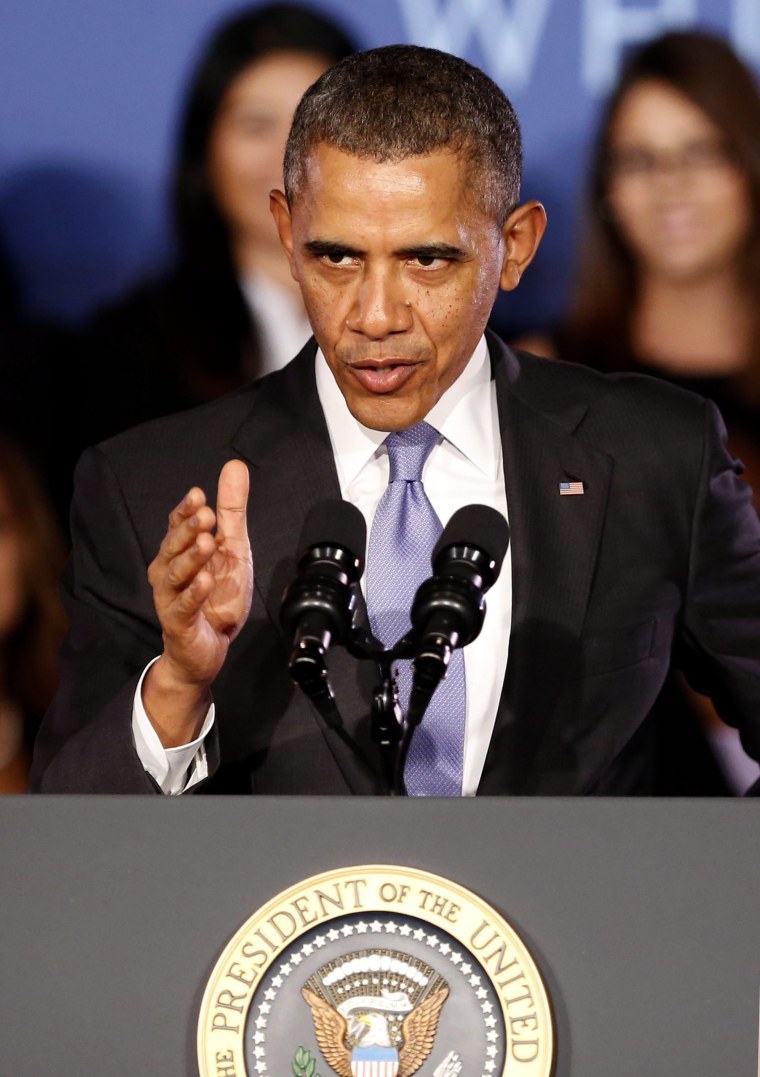President Barack Obama delivers remarks during a stop at Valencia College in Orlando, Florida, March 20 2014.