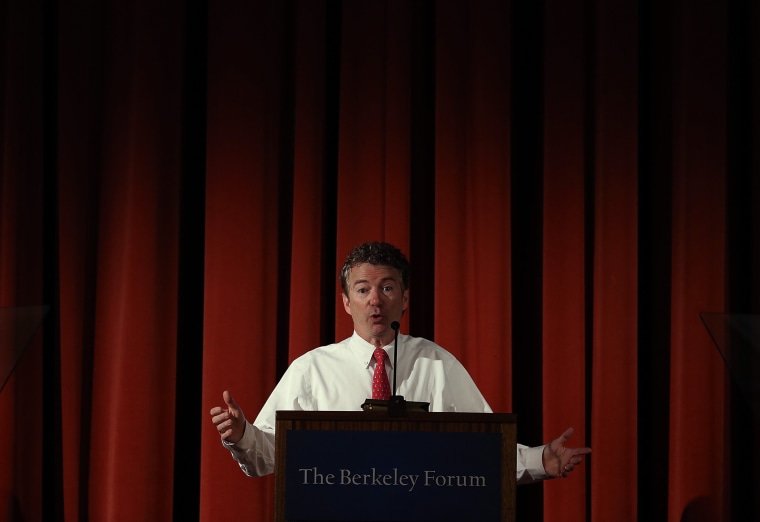 Sen. Rand Paul (R-KY) speaks during the Berkeley Forum on the UC Berkeley campus on March 19, 2014 in Berkeley, California.