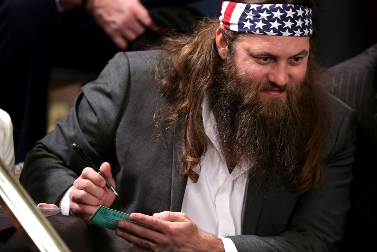 Willie Robertson waits for U.S. President Barack Obama to deliver the State of the Union address at the U.S. Capitol on Jan. 28, 2014 in Washington, DC.