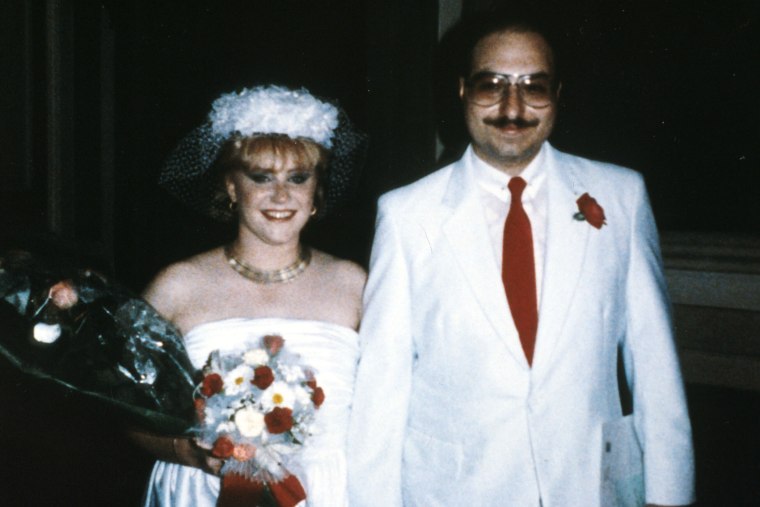 Anne Henderson Pollard and her husband Jonathan Pollard stand at their wedding August 9, 1985 in Italy