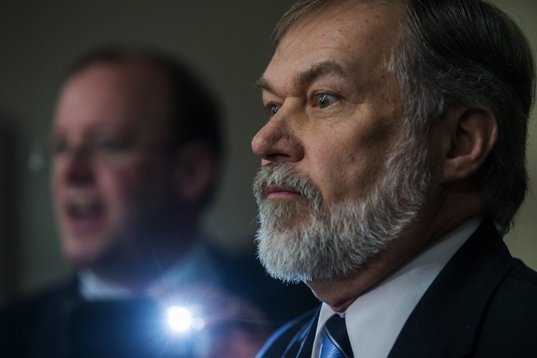 Scott Lively (R), speaks at a news conference at the National Press Club in Washington DC on Feb. 21, 2014.