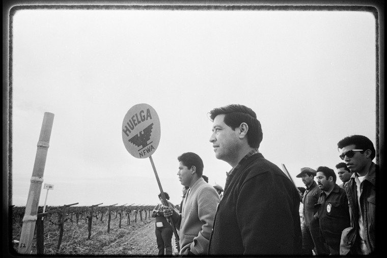Cesar Chavez during the California grape strike in 1968.
