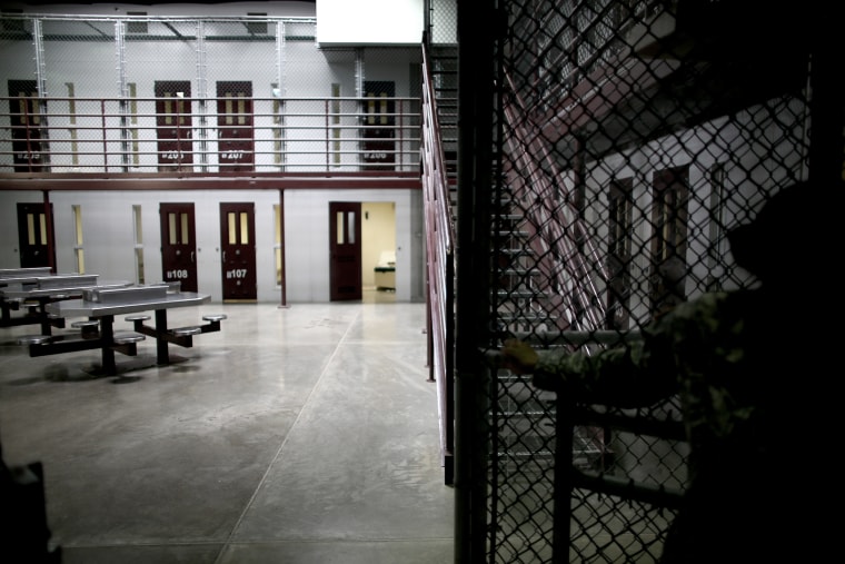 Prison cells are viewed in camp 6 where prisoners are housed in a communal facility at the U.S. military prison for 'enemy combatants' on June 25, 2013 in Guantanamo Bay, Cuba.