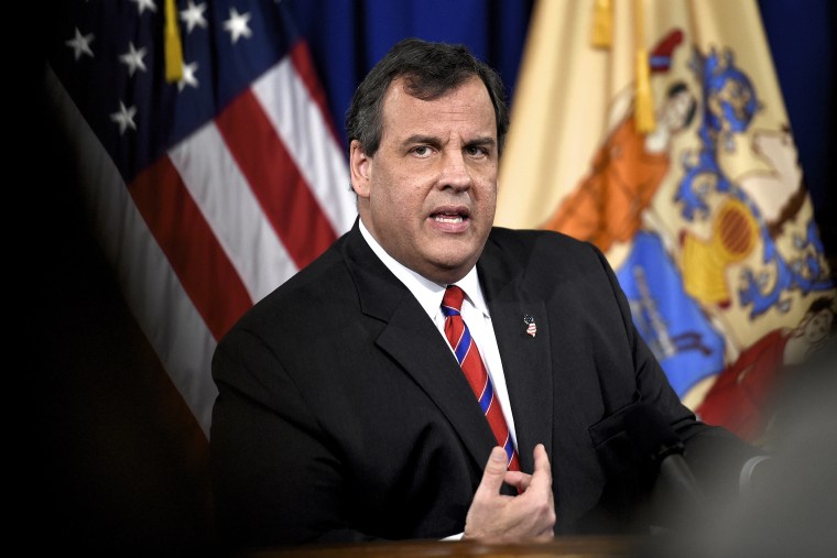 New Jersey Governor Chris Christie speaks during a news conference in Trenton