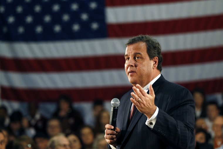 New Jersey Gov. Chris Christie talks during a town hall meeting in Fairfield, N.J., April 9, 2014.