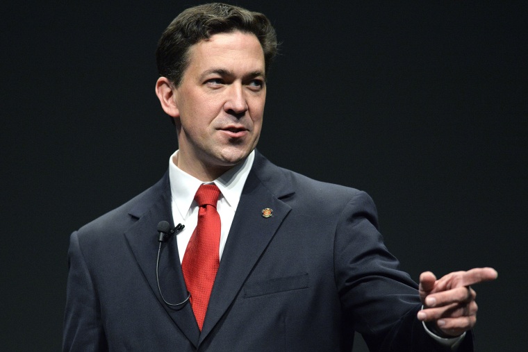U.S. Senate candidate Chris McDaniel (R-Ms), speaks to a gathering at FreePAC Kentucky, April 5, 2014, at the Kentucky International Convention Center in Louisville, Ky.