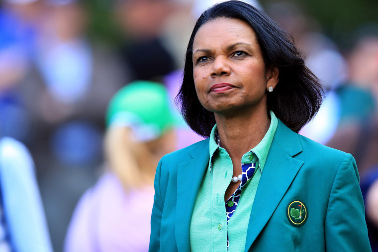 Condoleezza Rice, former Secretary of State and current Augusta National Member, attends an event prior to the start of the 2014 Masters Tournament at Augusta National Golf Club on April 9, 2014 in Augusta, Ga.