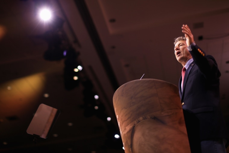 Sen. Rand Paul (R-Ky.) addresses the Conservative Political Action Conference, March 7, 2014, in National Harbor, Md.