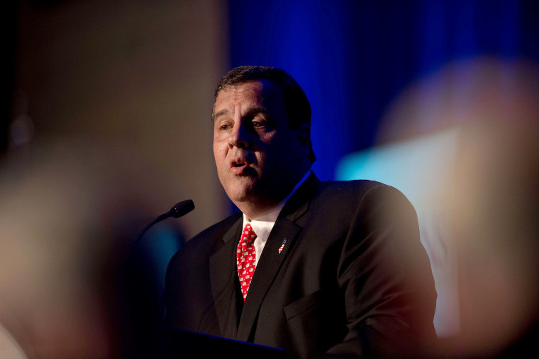 Chris Christie addresses the New Jersey Chamber of Commerce 77th annual dinner in Washington on April 22, 2014.