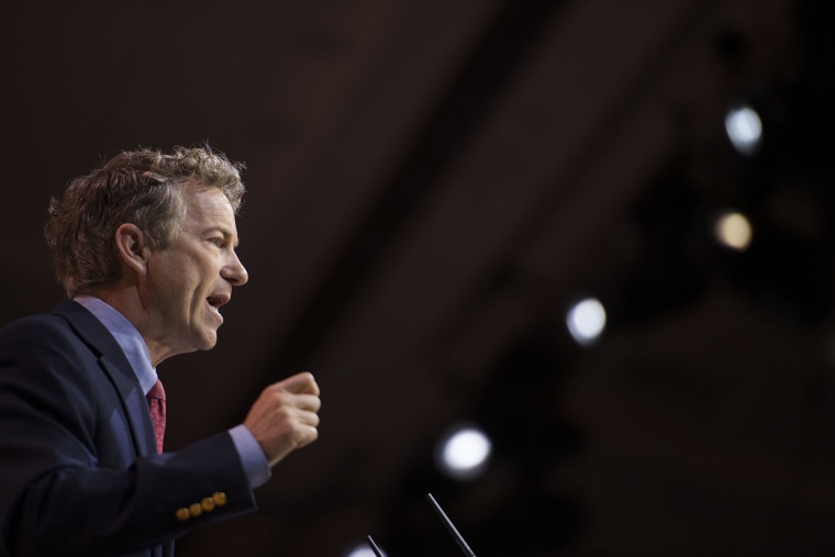 Senator Rand Paul (R-KY) delivers remarks during the 41st Annual Conservative Political Action Conference (CPAC) on March 7, 2014.