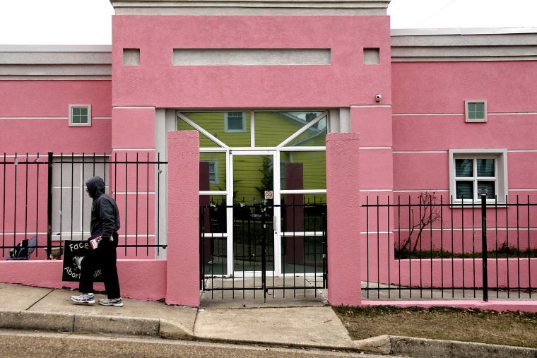 A anti-abortion protester outside the Jackson Women's Health Organization Inc., in Jackson, Miss., on Feb. 4, 2013.