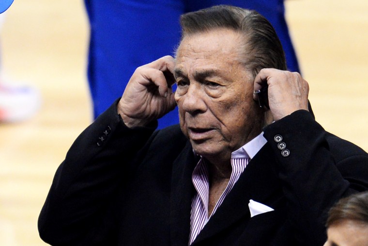 Donald Sterling attends the NBA playoff game between the Clippers and the Golden State Warriors, April 21, 2014.