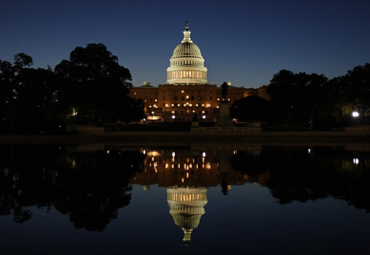 The dome of the US Capitol is seen in Washington, D.C., September 20, 2008.